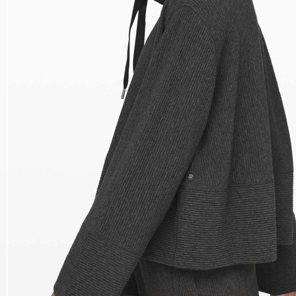 Lululemon Retreat Yourself Heathered Gray Cowl Neck Bell Sleeve Pullover Sweater - Picture 3 of 11